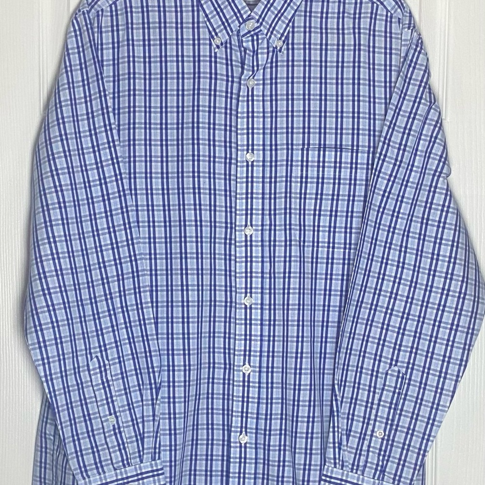 Saddlebred Blue and White Checkered Men's Shirt